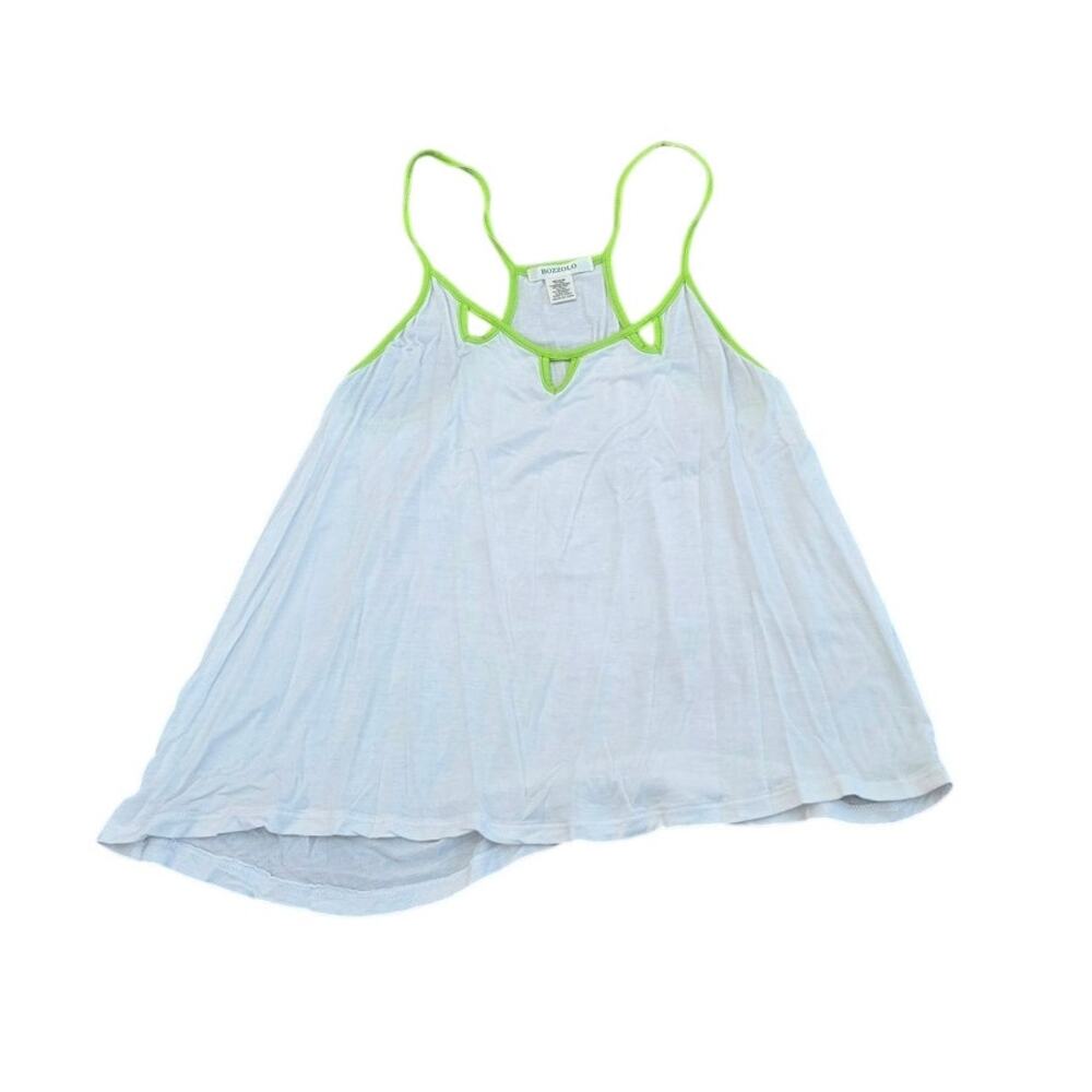 Bozzolo Flowy Cutout Racer Back Tank Medium Neon Green Accent Y2K Basic